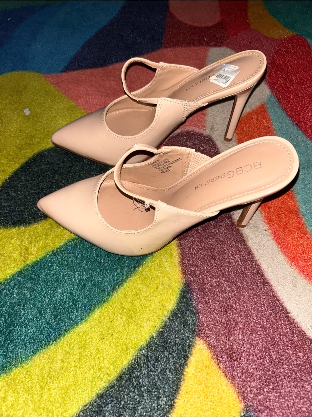 Patent Nude Mary Jane Pointed-Toe Stiletto Heels - Picture 5 of 5